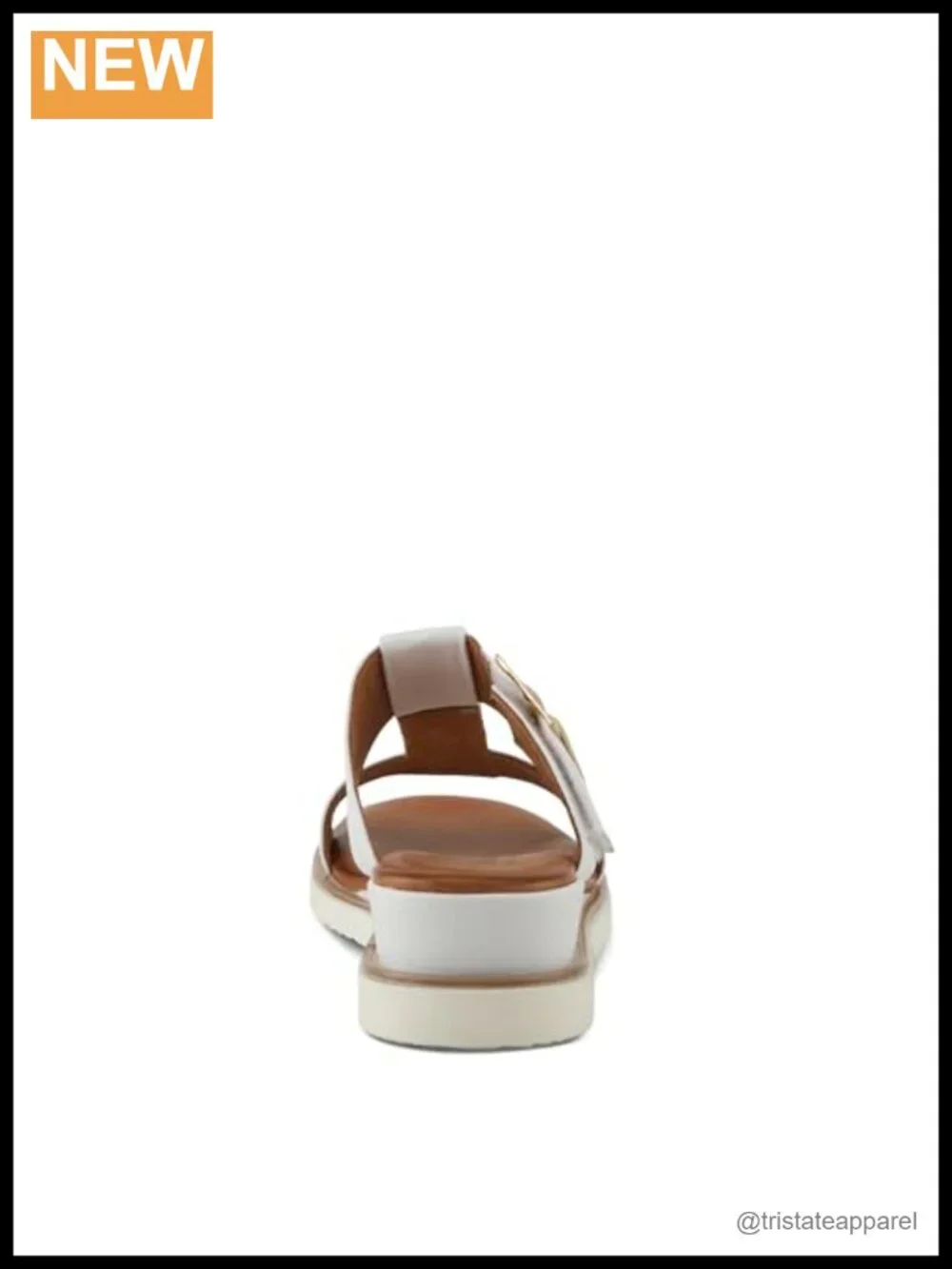 Leather Wedge Platform Sandals Adjustable Buckle Slip On Comfort Footbed